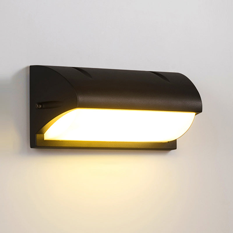 Metal Modern Wall Sconce Rectangle Shape Wall Light with Acrylic Shade for Courtyard
