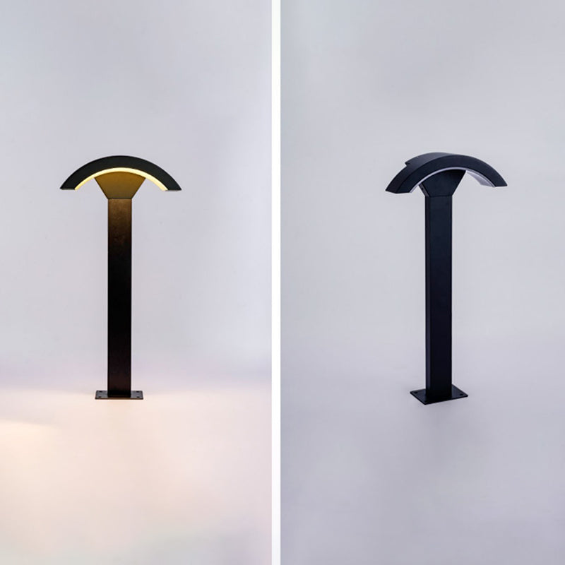 Modern Metal Wall Sconce Arc Shape Wall Light with Acrylic Shade for Courtyard