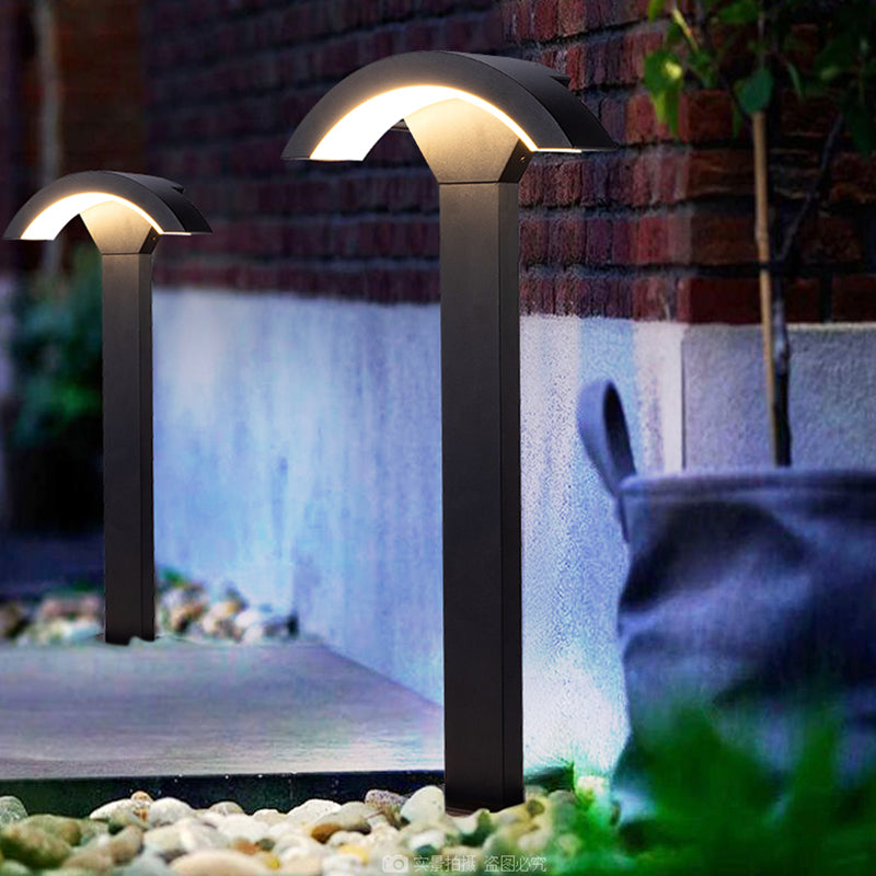 Modern Metal Wall Sconce Arc Shape Wall Light with Acrylic Shade for Courtyard
