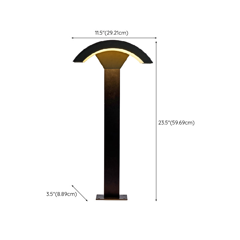 Modern Metal Wall Sconce Arc Shape Wall Light with Acrylic Shade for Courtyard