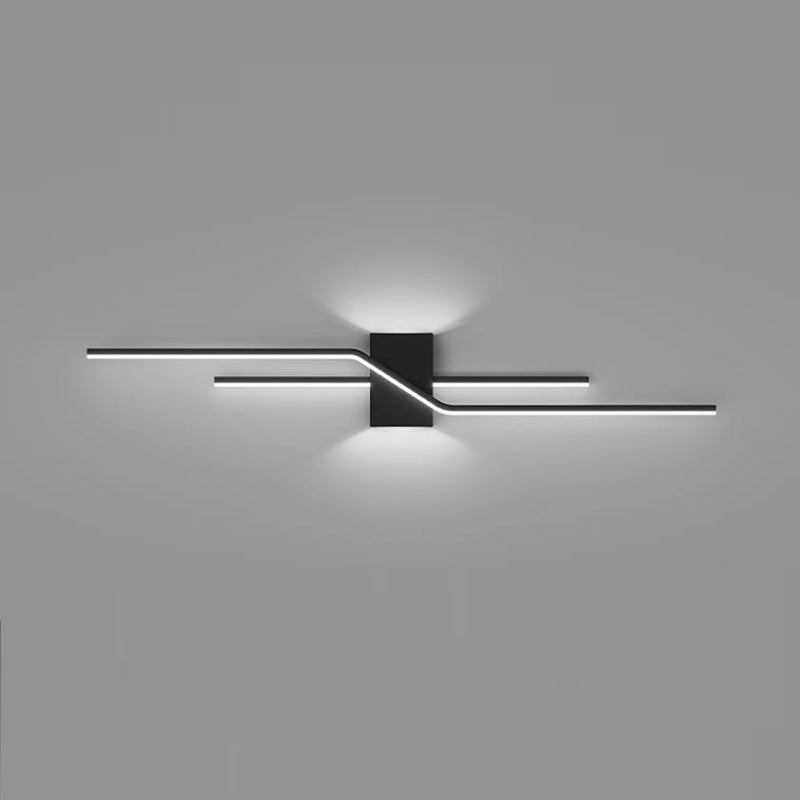 2-Light Modern Wall Mounted Sconce White/Black LED Wall Light for Foyer