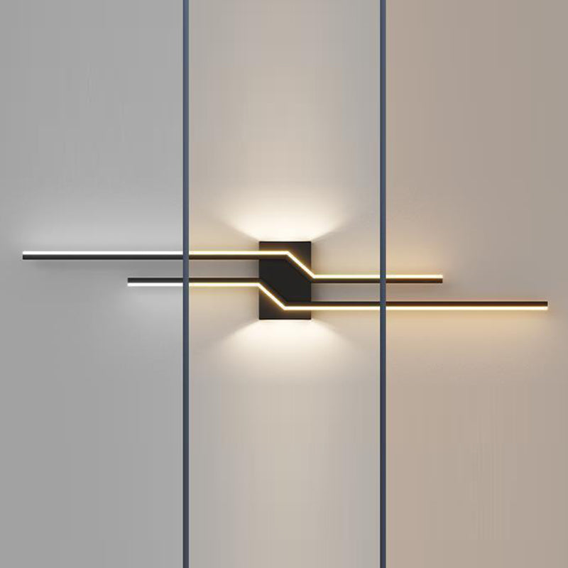 2-Light Modern Wall Mounted Sconce White/Black LED Wall Light for Foyer