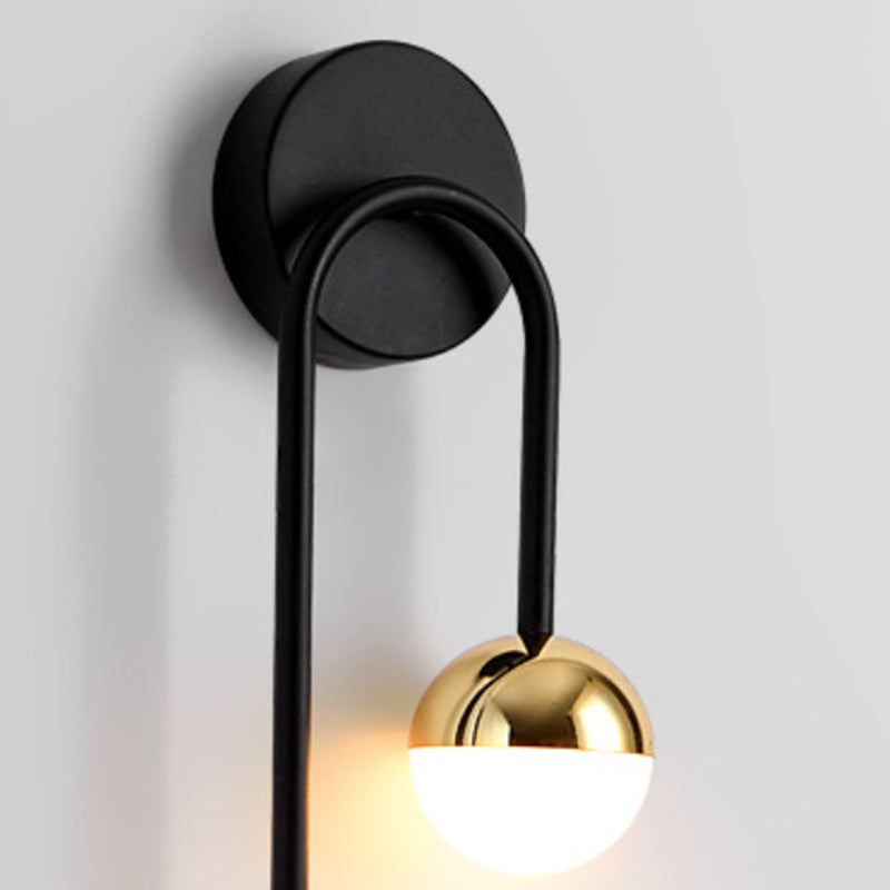 Contemporary LED Wall Light Black Metal Lighting for Living Room