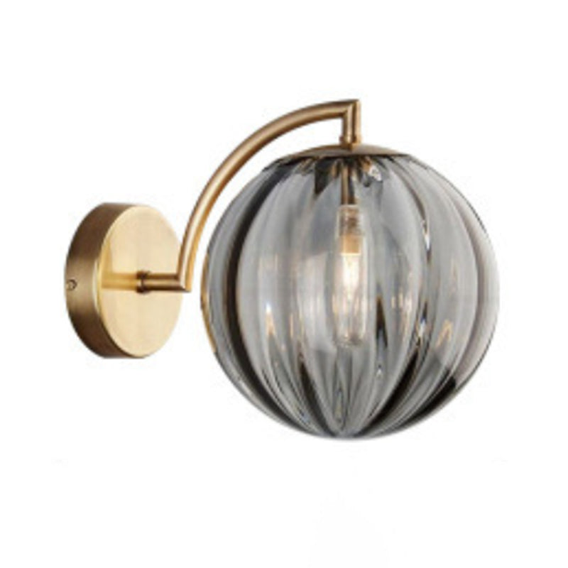Golden Metal Lighting Polish Finish Glass Shaded Wall Light for Kitchen