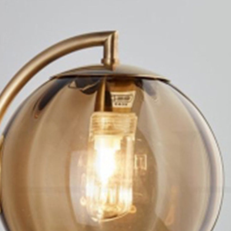 Golden Metal Lighting Polish Finish Glass Shaded Wall Light for Kitchen