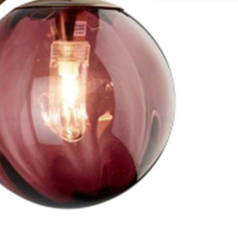 Golden Metal Lighting Polish Finish Glass Shaded Wall Light for Kitchen