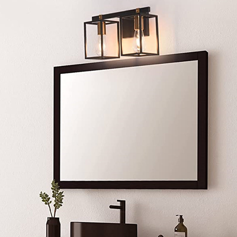 Black 1/2/3/4-Light Bathroom Vanity Light Modern Metal Bath Bar