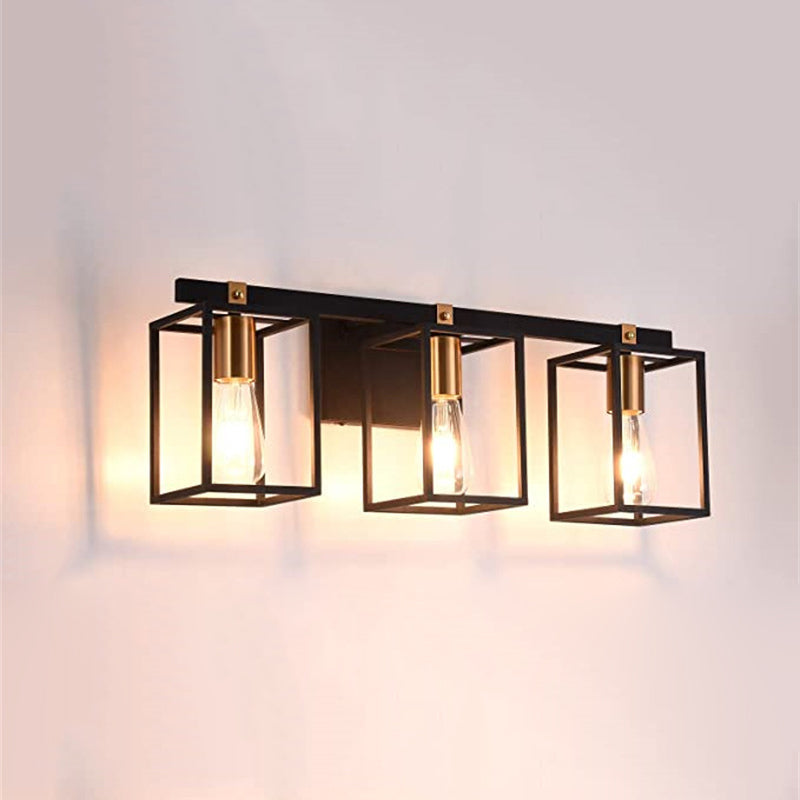 Black 1/2/3/4-Light Bathroom Vanity Light Modern Metal Bath Bar