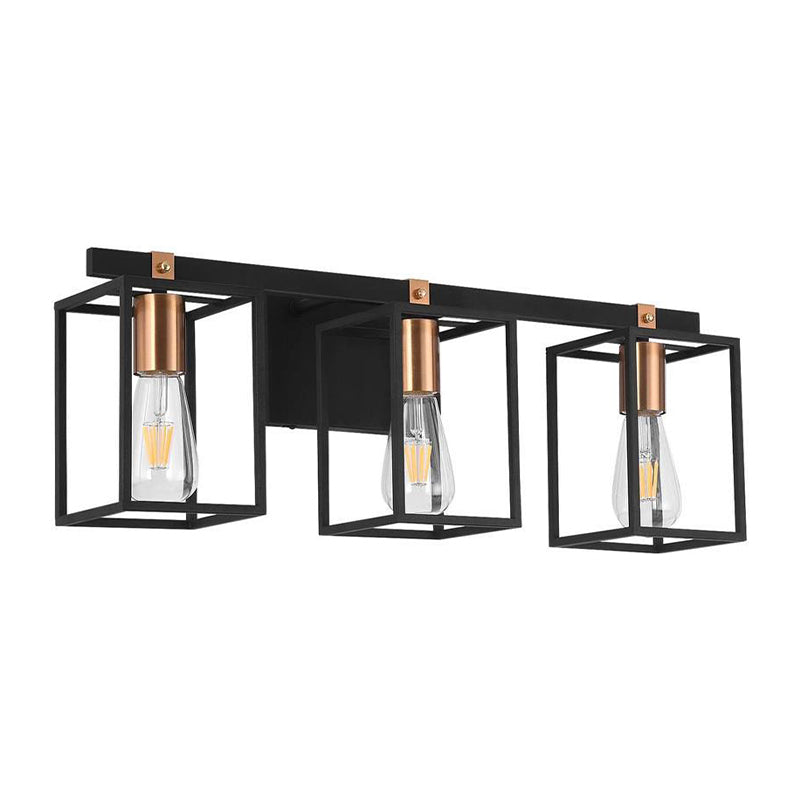 Black 1/2/3/4-Light Bathroom Vanity Light Modern Metal Bath Bar