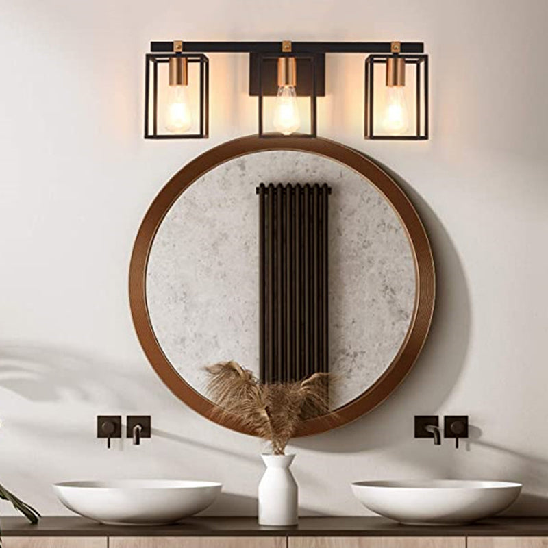 Black 1/2/3/4-Light Bathroom Vanity Light Modern Metal Bath Bar