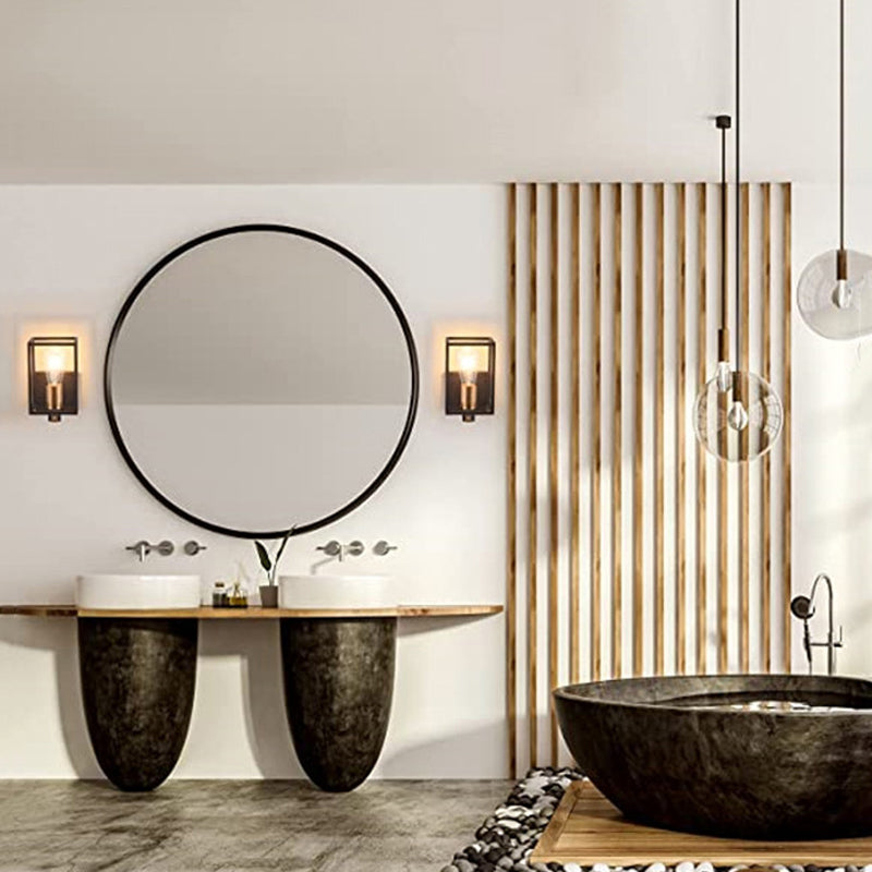 Black 1/2/3/4-Light Bathroom Vanity Light Modern Metal Bath Bar