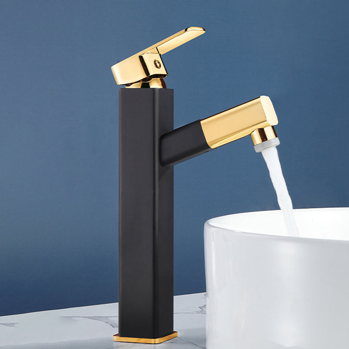 Light Luxury Bathroom Faucet Lever Handle Vessel Faucet with Swivel Spout