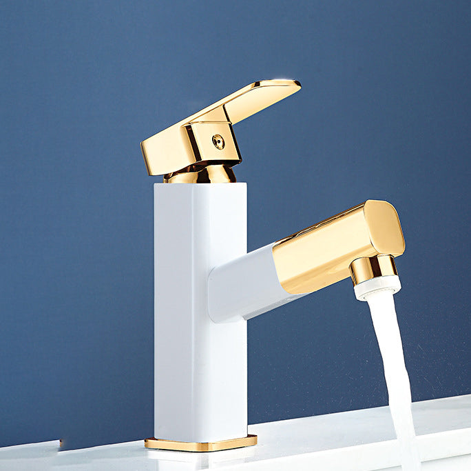 Light Luxury Bathroom Faucet Lever Handle Vessel Faucet with Swivel Spout