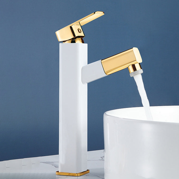 Light Luxury Bathroom Faucet Lever Handle Vessel Faucet with Swivel Spout