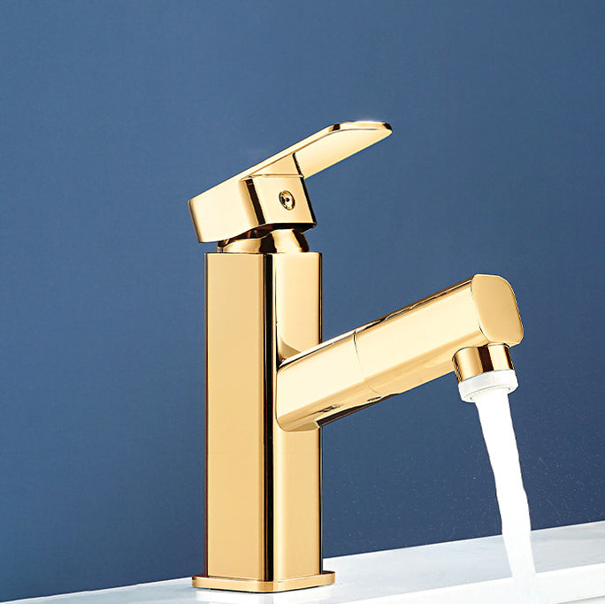 Light Luxury Bathroom Faucet Lever Handle Vessel Faucet with Swivel Spout