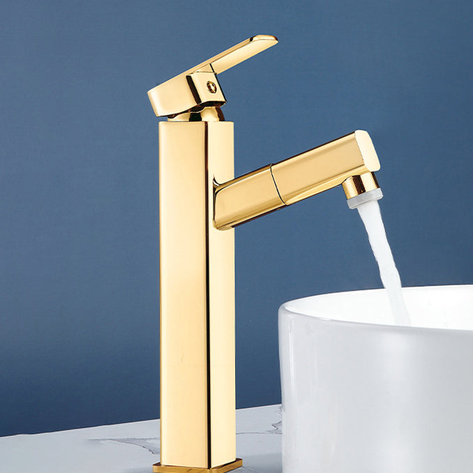 Light Luxury Bathroom Faucet Lever Handle Vessel Faucet with Swivel Spout