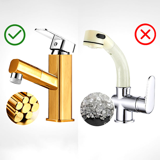 Light Luxury Bathroom Faucet Lever Handle Vessel Faucet with Swivel Spout