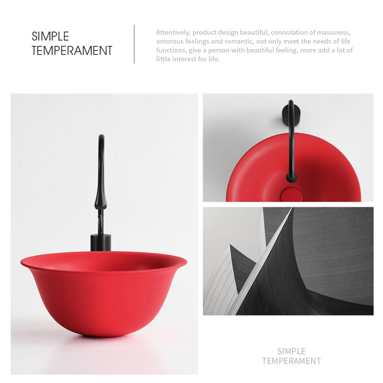 Modern Bathroom Sink Porcelain Round with Pop-Up Drain Vessel Bathroom Sink