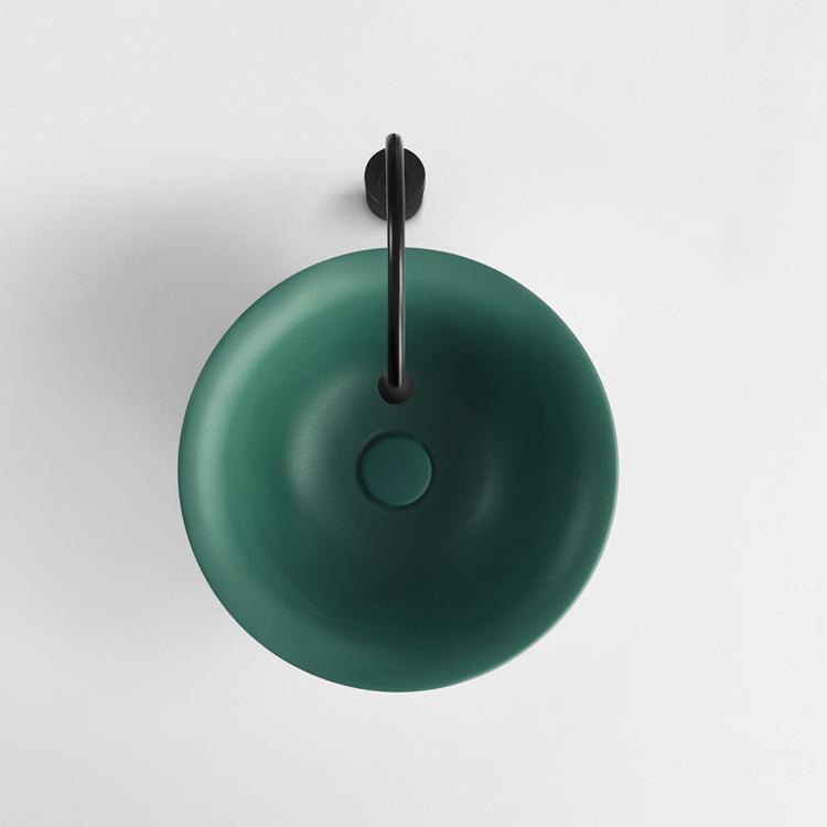 Modern Bathroom Sink Porcelain Round with Pop-Up Drain Vessel Bathroom Sink