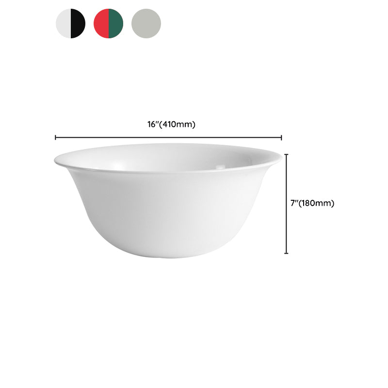 Modern Bathroom Sink Porcelain Round with Pop-Up Drain Vessel Bathroom Sink