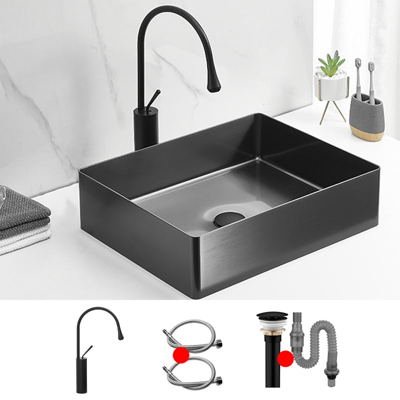 Modern Style Bathroom Sink Stainless Steel Noise-cancelling Design Bathroom Sink
