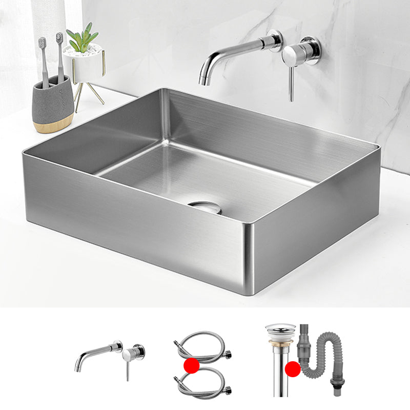 Modern Style Bathroom Sink Stainless Steel Noise-cancelling Design Bathroom Sink