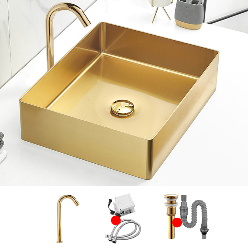 Modern Style Bathroom Sink Stainless Steel Noise-cancelling Design Bathroom Sink