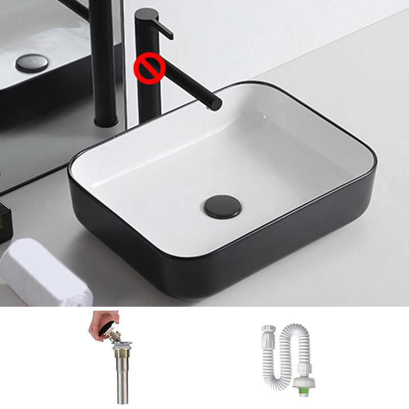 Modern Trough Bathroom Sink White and Black Trough Bathroom Sink