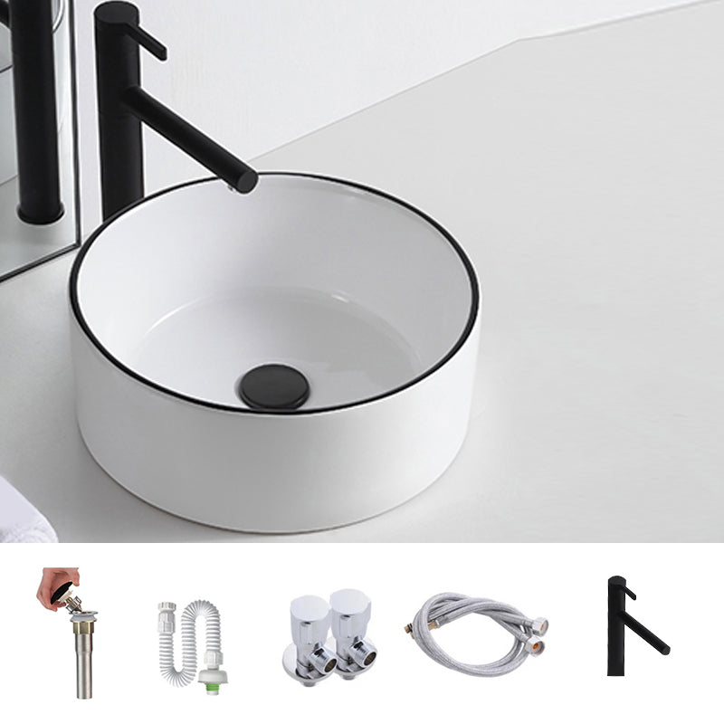 Modern Trough Bathroom Sink White and Black Trough Bathroom Sink