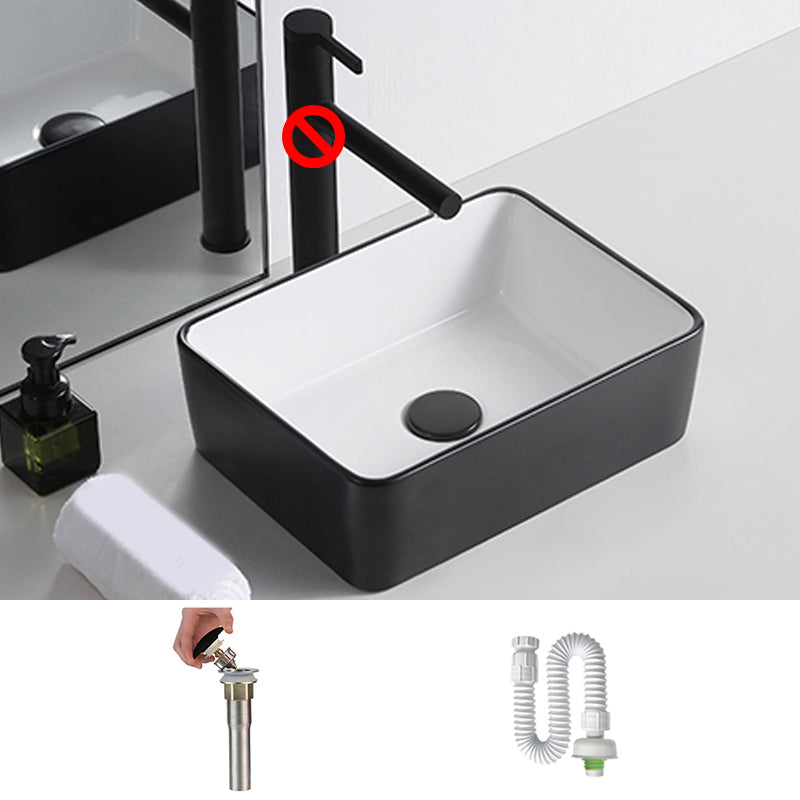 Modern Trough Bathroom Sink White and Black Trough Bathroom Sink