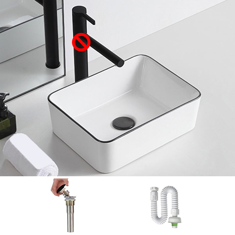 Modern Trough Bathroom Sink White and Black Trough Bathroom Sink