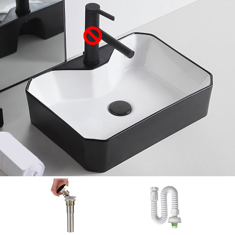 Modern Trough Bathroom Sink White and Black Trough Bathroom Sink