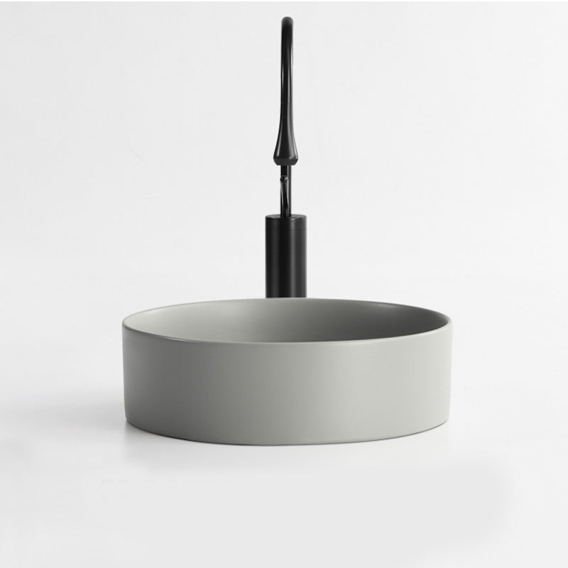 Porcelain Green and Grey Trough Bathroom Sink Modern Trough Bathroom Sink