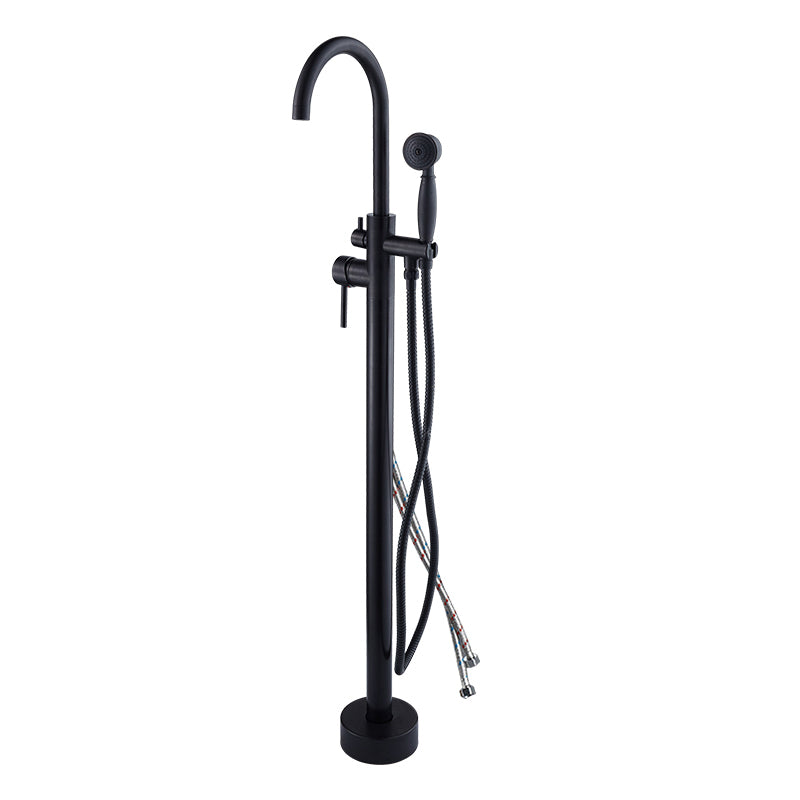 Floor Mounted Metal Freestanding Tub Filler High Arc Freestanding Tub Filler Trim