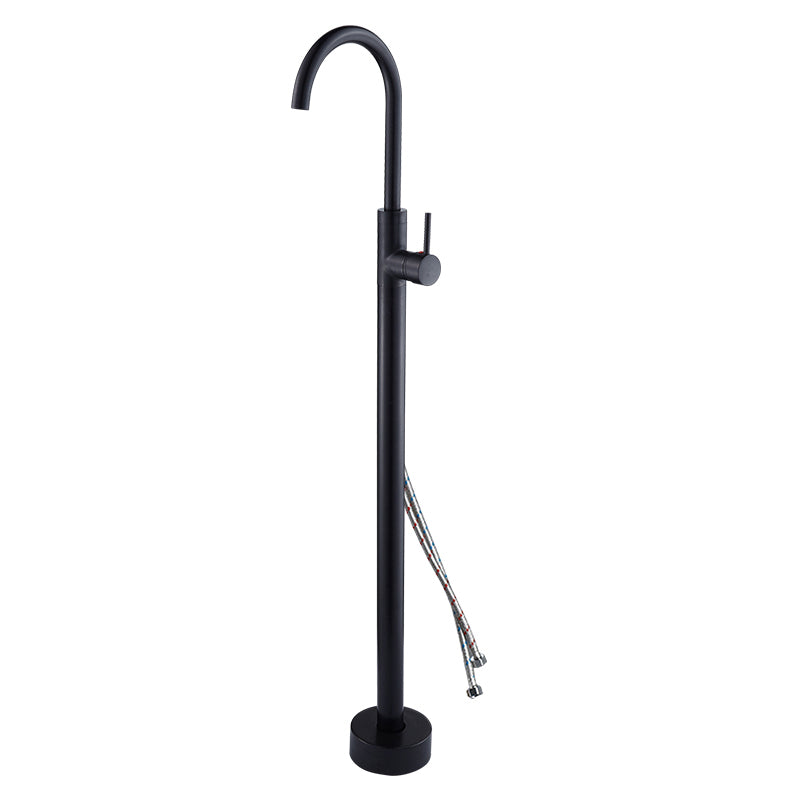Floor Mounted Metal Freestanding Tub Filler High Arc Freestanding Tub Filler Trim