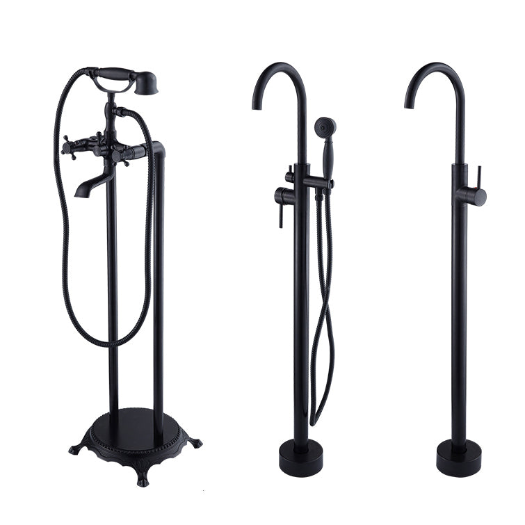 Floor Mounted Metal Freestanding Tub Filler High Arc Freestanding Tub Filler Trim