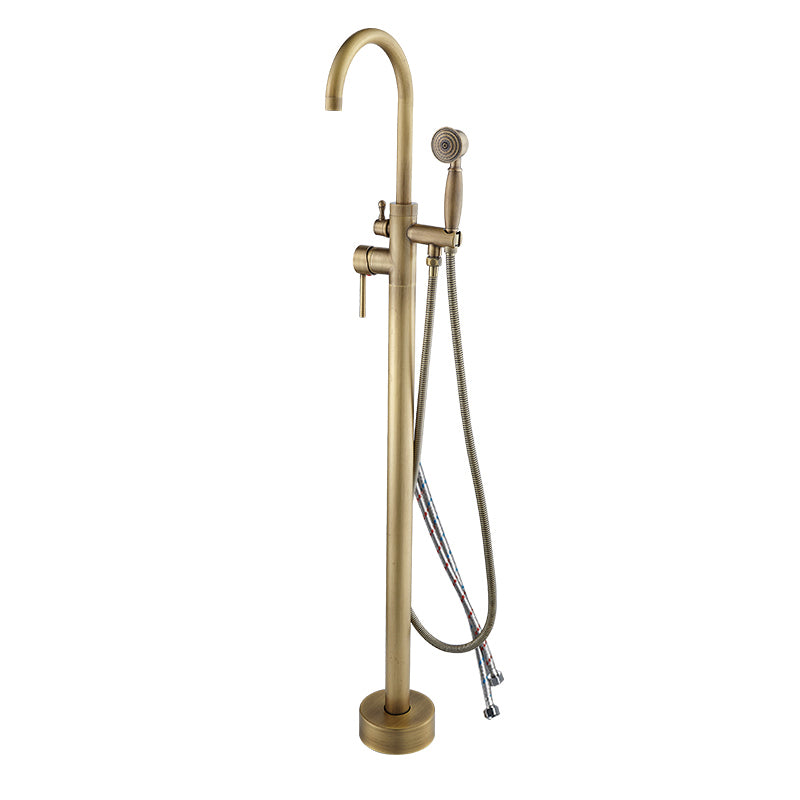 Floor Mounted Metal Freestanding Tub Filler High Arc Freestanding Tub Filler Trim