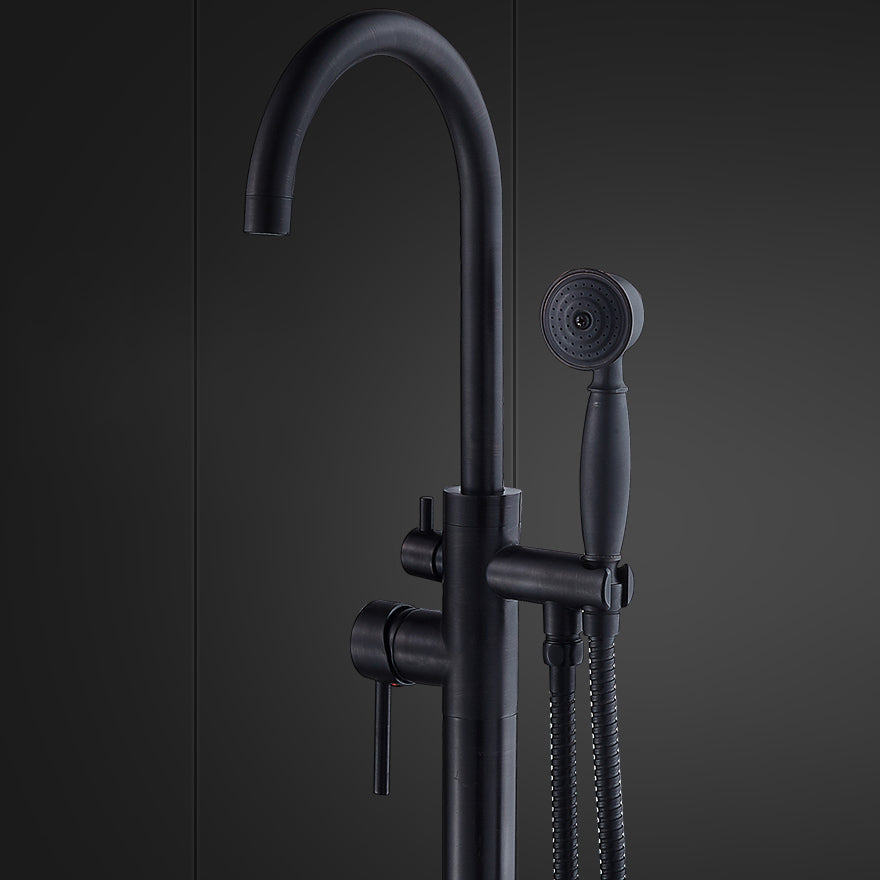 Floor Mounted Metal Freestanding Tub Filler High Arc Freestanding Tub Filler Trim