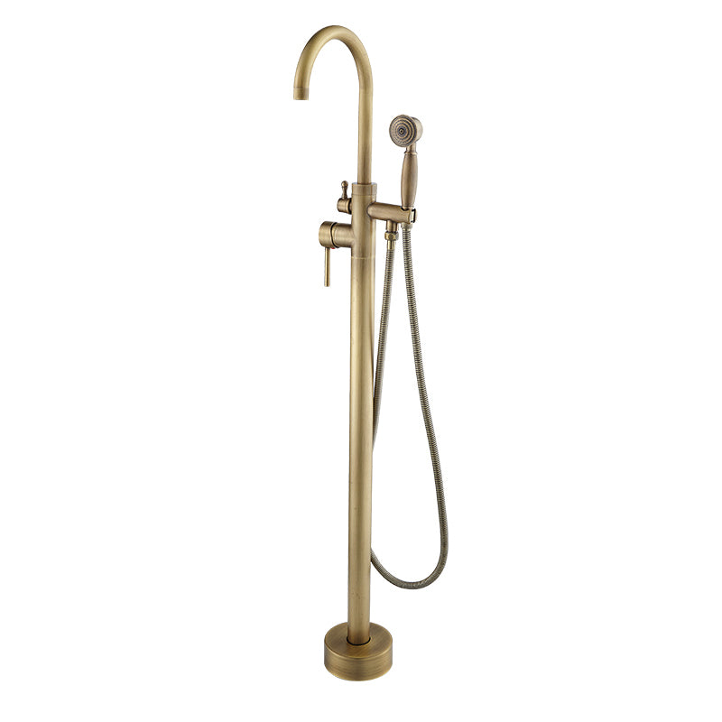 Floor Mounted Metal Freestanding Tub Filler High Arc Freestanding Tub Filler Trim