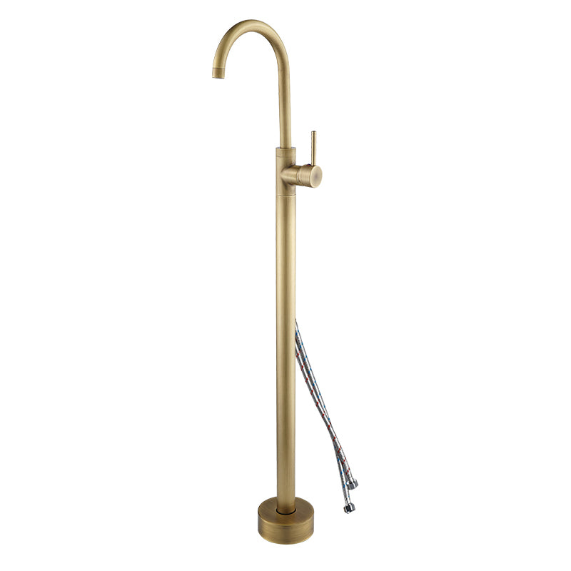 Floor Mounted Metal Freestanding Tub Filler High Arc Freestanding Tub Filler Trim