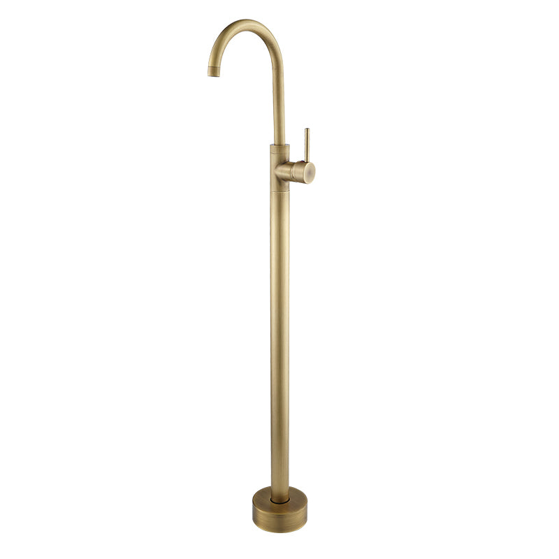 Floor Mounted Metal Freestanding Tub Filler High Arc Freestanding Tub Filler Trim