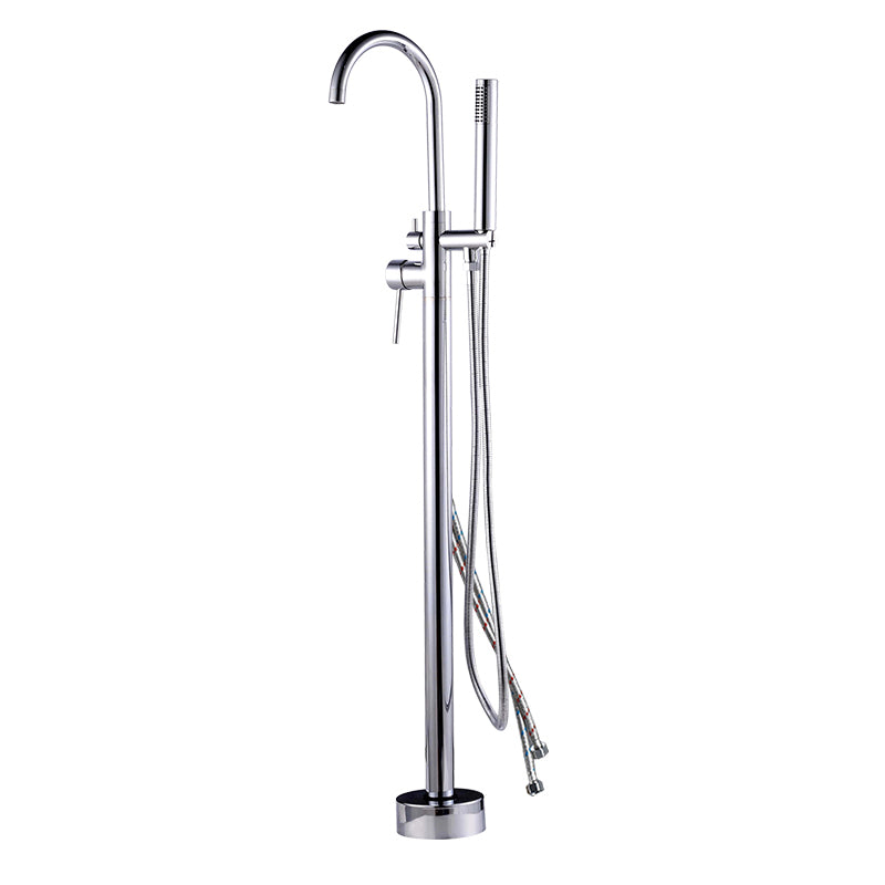 Floor Mounted Metal Freestanding Tub Filler High Arc Freestanding Tub Filler Trim