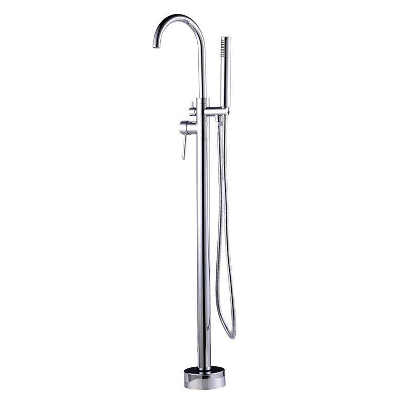 Floor Mounted Metal Freestanding Tub Filler High Arc Freestanding Tub Filler Trim