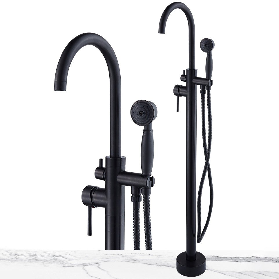 Floor Mounted Metal Freestanding Tub Filler High Arc Freestanding Tub Filler Trim