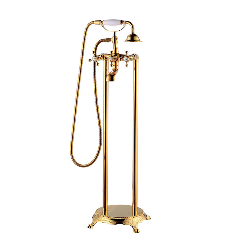 Floor Mounted Metal Freestanding Tub Filler High Arc Freestanding Tub Filler Trim