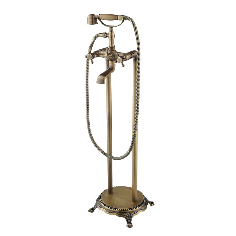 Floor Mounted Metal Freestanding Tub Filler High Arc Freestanding Tub Filler Trim