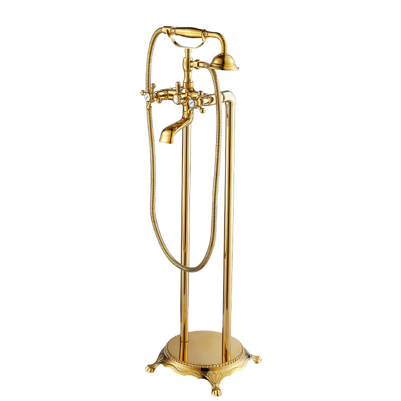 Floor Mounted Metal Freestanding Tub Filler High Arc Freestanding Tub Filler Trim