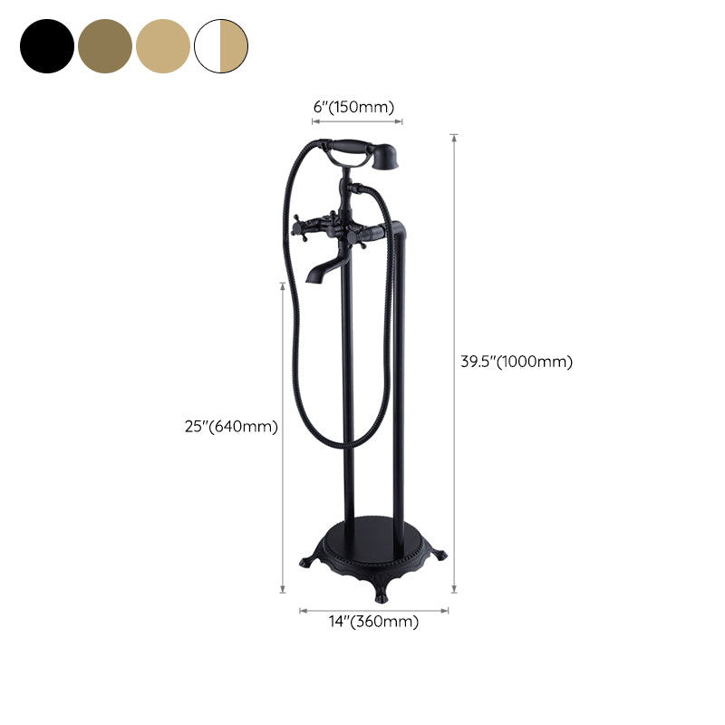 Floor Mounted Metal Freestanding Tub Filler High Arc Freestanding Tub Filler Trim