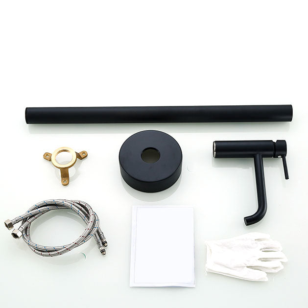 Modern Floor Mounted Metal Freestanding Tub Filler Single Handle Freestanding Faucet