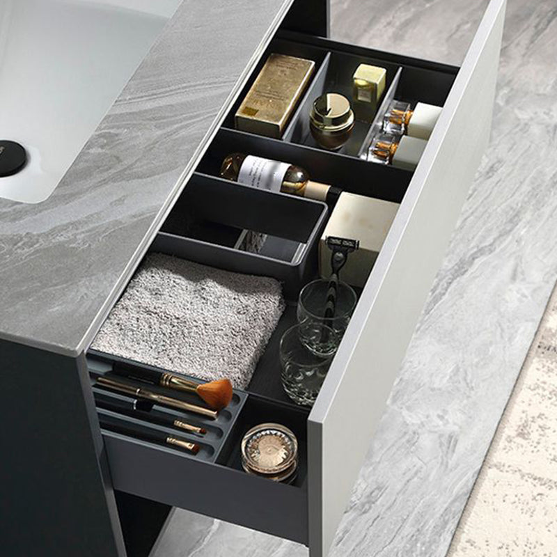 Contemporary Wooden Sink Vanity Storage Shelves Bathroom Sink Vanity